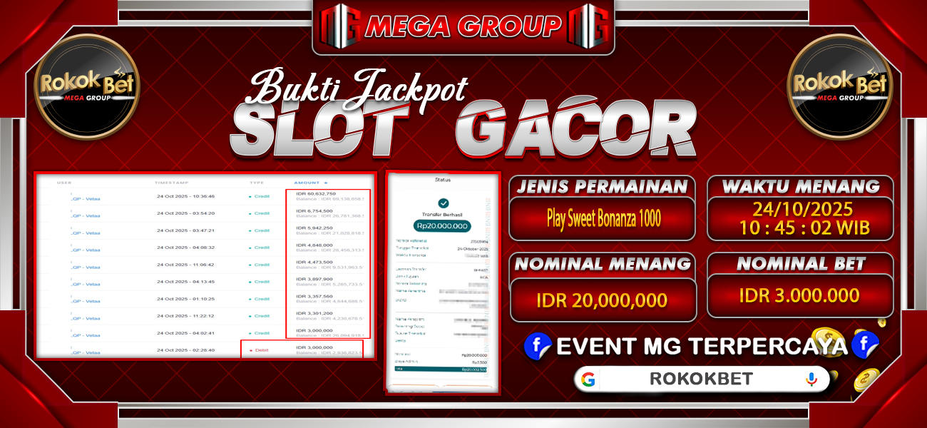 Bukti JP situs Rokokbet hari Jumat, 24 Oktober 2025