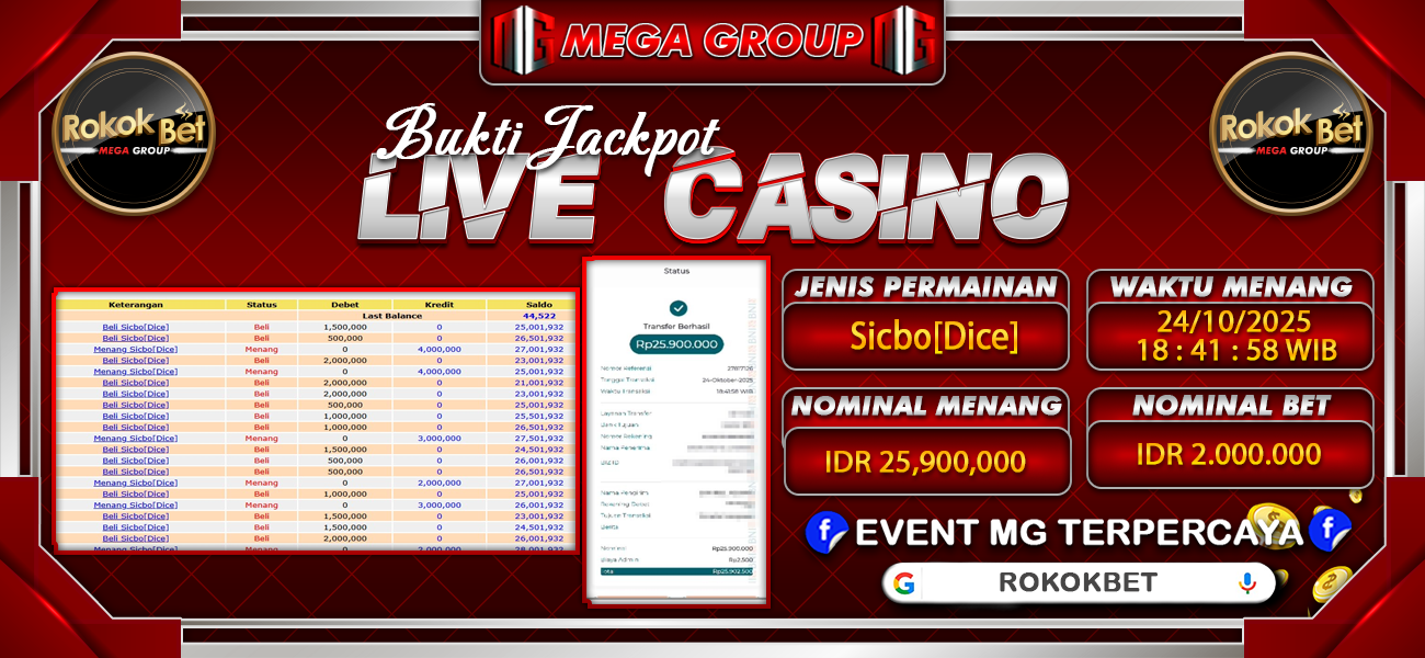Bukti JP situs Rokokbet hari Jumat, 24 Oktober 2025