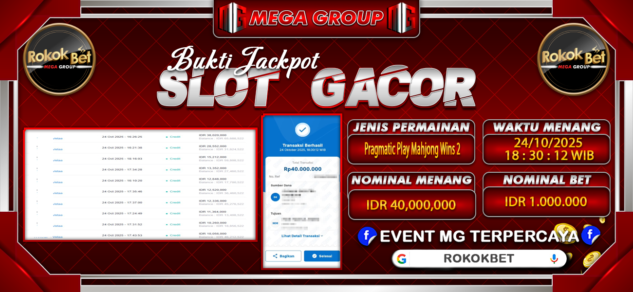 Bukti JP situs Rokokbet hari Jumat, 24 Oktober 2025
