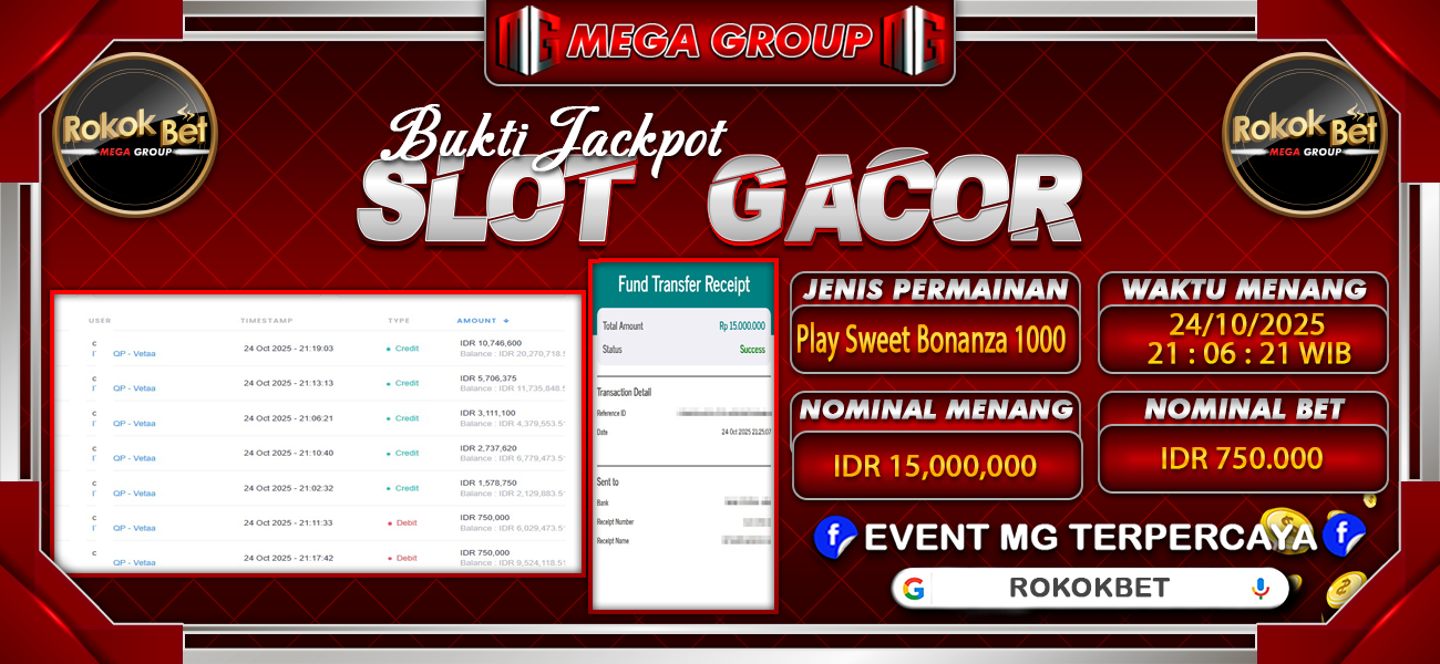 Bukti JP situs Rokokbet hari Jumat, 24 Oktober 2025